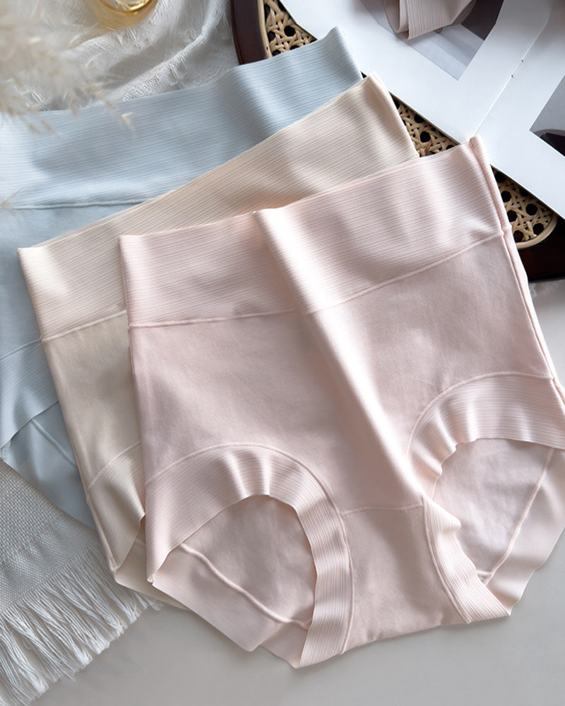 5-Pack Pure Cotton High Waist Seamless Antibacterial Breathable Crotch Briefs