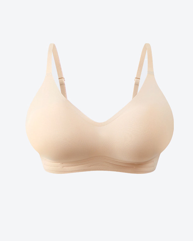 Women's V-neck Seamless Breathable Push-up Vest Bra  with Two Removable Shaping Pads