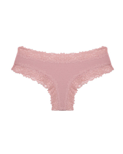Comfortable Sexy Mid-Rise Lace-Trimmed Cotton Crotch Briefs